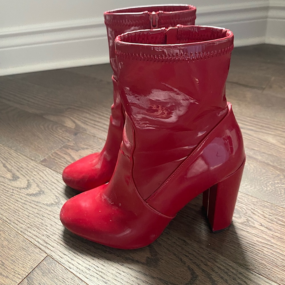 Call it Spring Patent Leather Booties